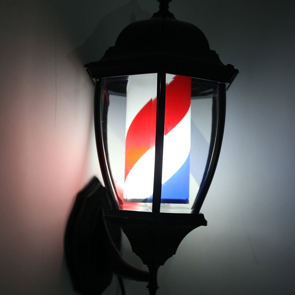 OmySalon 20in Barber Pole Light with Rotating Red White Blue LED Strips