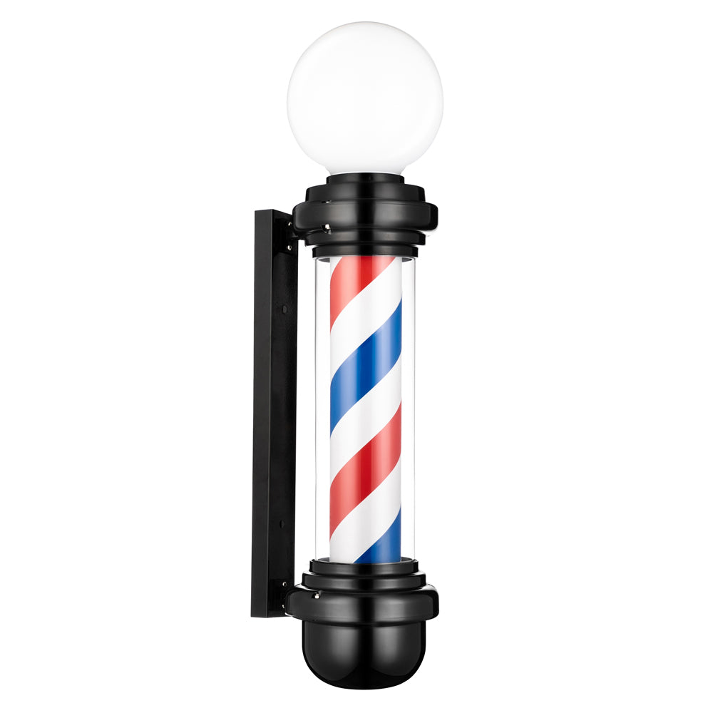 OmySalon 32in Barber Pole Light Rotating Red White Blue LED Strips