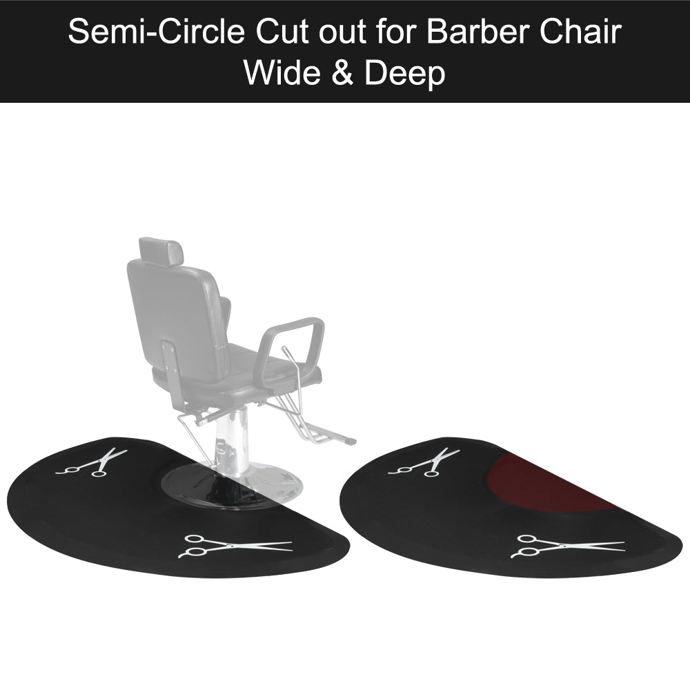 OmySalon 3' x 5' Salon Anti Fatigue Mat Circular Barber Mat for Hair Stylist Standing 1/2'' Thick