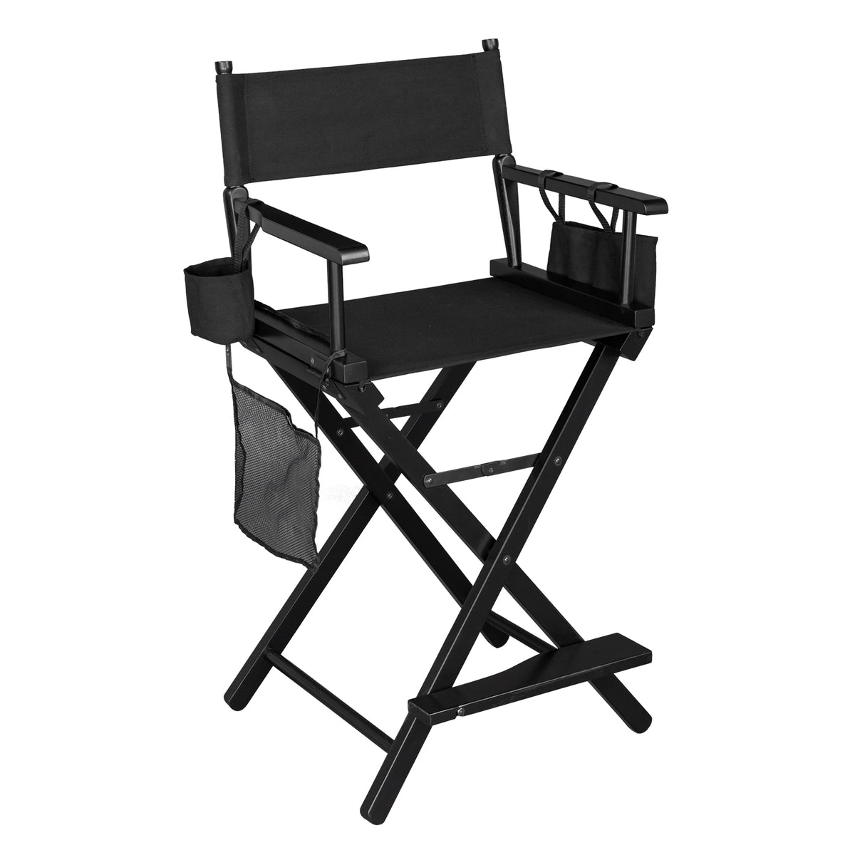 Omysalon 24in Directors Chair Folding Artist Makeup Chair Black