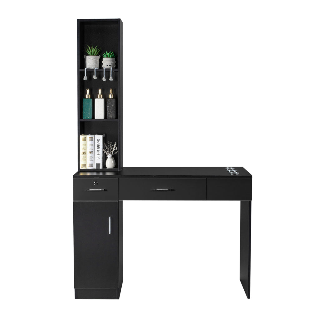 OmySalon Hair Styling Barber Station Wall Mount with Mirror 2