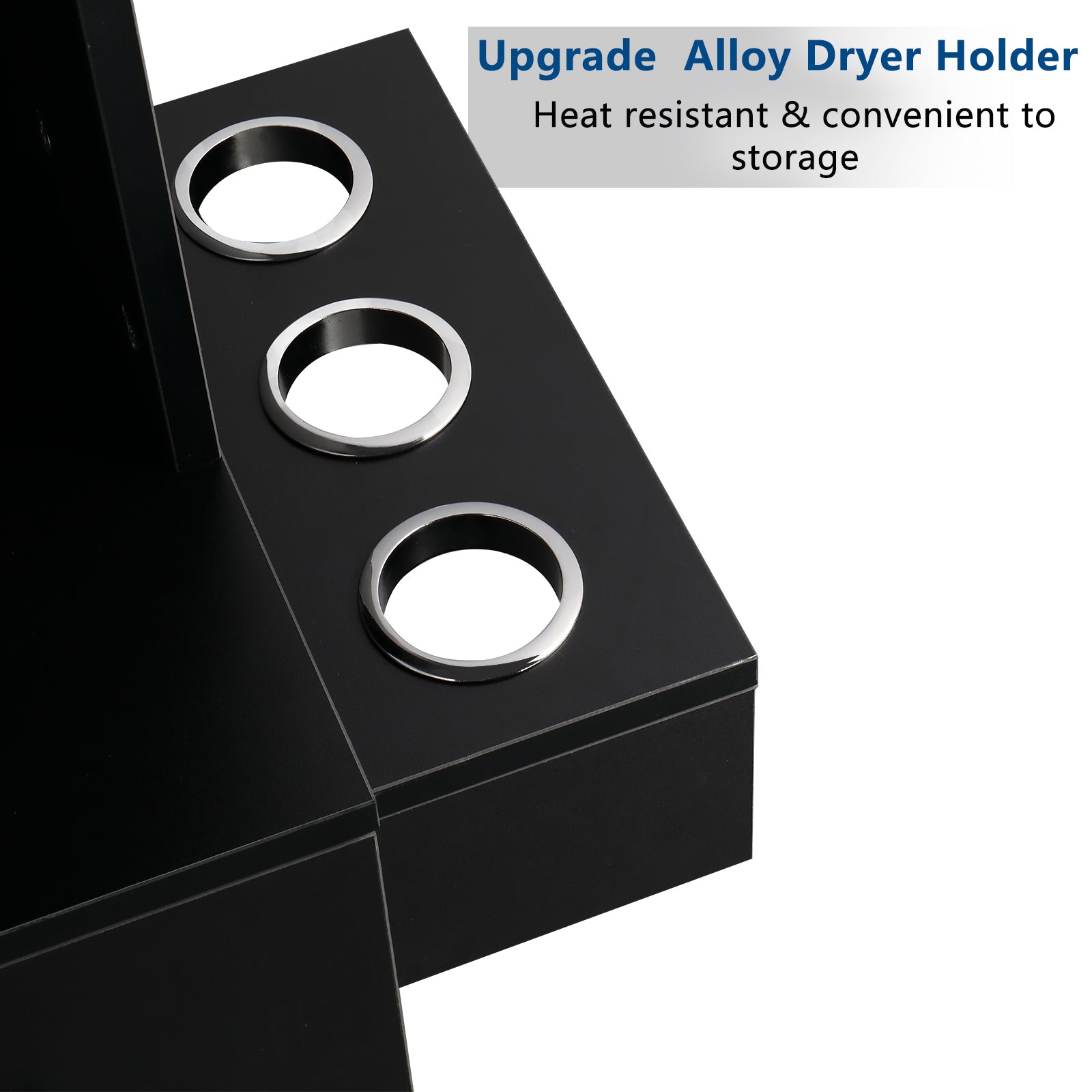 OmySalon Barber Storage Station Cabinet w/1 Drawer 3-Tier Storage Shelf 1 Storage Cabinet 3 Hair Dryer Holders
