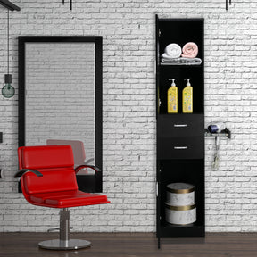 OmySalon HSC-13 Barber Storage Station Cabinet w/2 Drawers 2-Tier Storage Shelf Cabinet 1 Storage Cabinet 3 Hair Dryer Holders