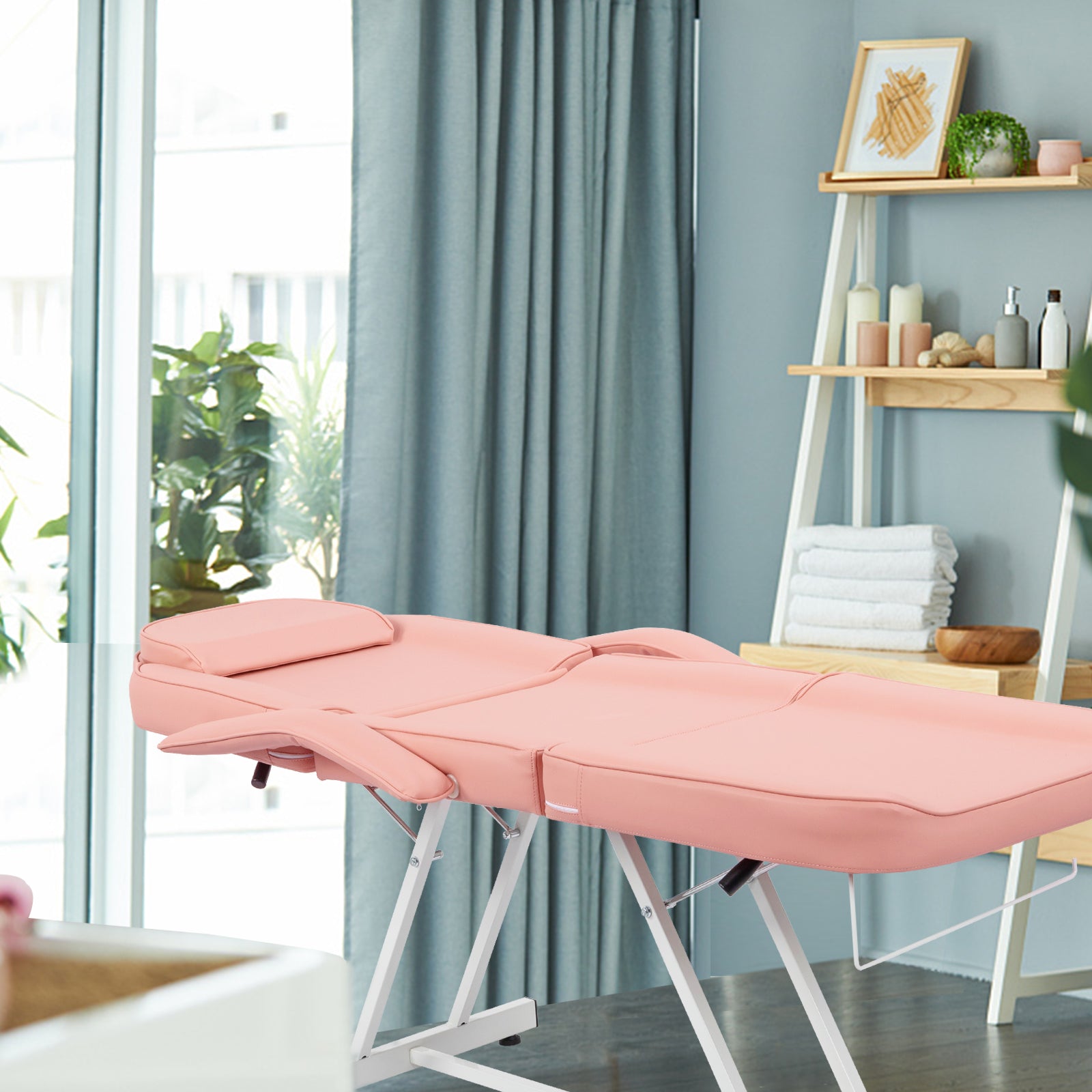 OmySalon SBWS 73in Adjustable Facial Massage Bed w/Hydraulic Rotating Stool