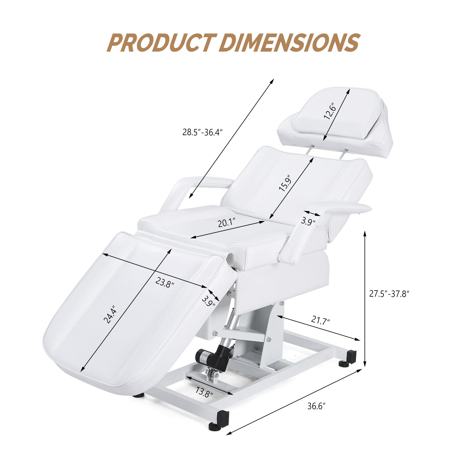 OmySalon FESB 75in Fully Electric Remote Adjustable Facial Massage Bed