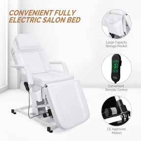 OmySalon 75in Fully Electric Remote Adjustable Facial Massage Bed