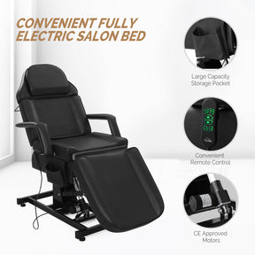 OmySalon 75in Fully Electric Remote Adjustable Facial Massage Bed