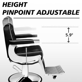 OmySalon BC1401 Modern Style Heavy Duty Hydraulic Recline Barber Chair