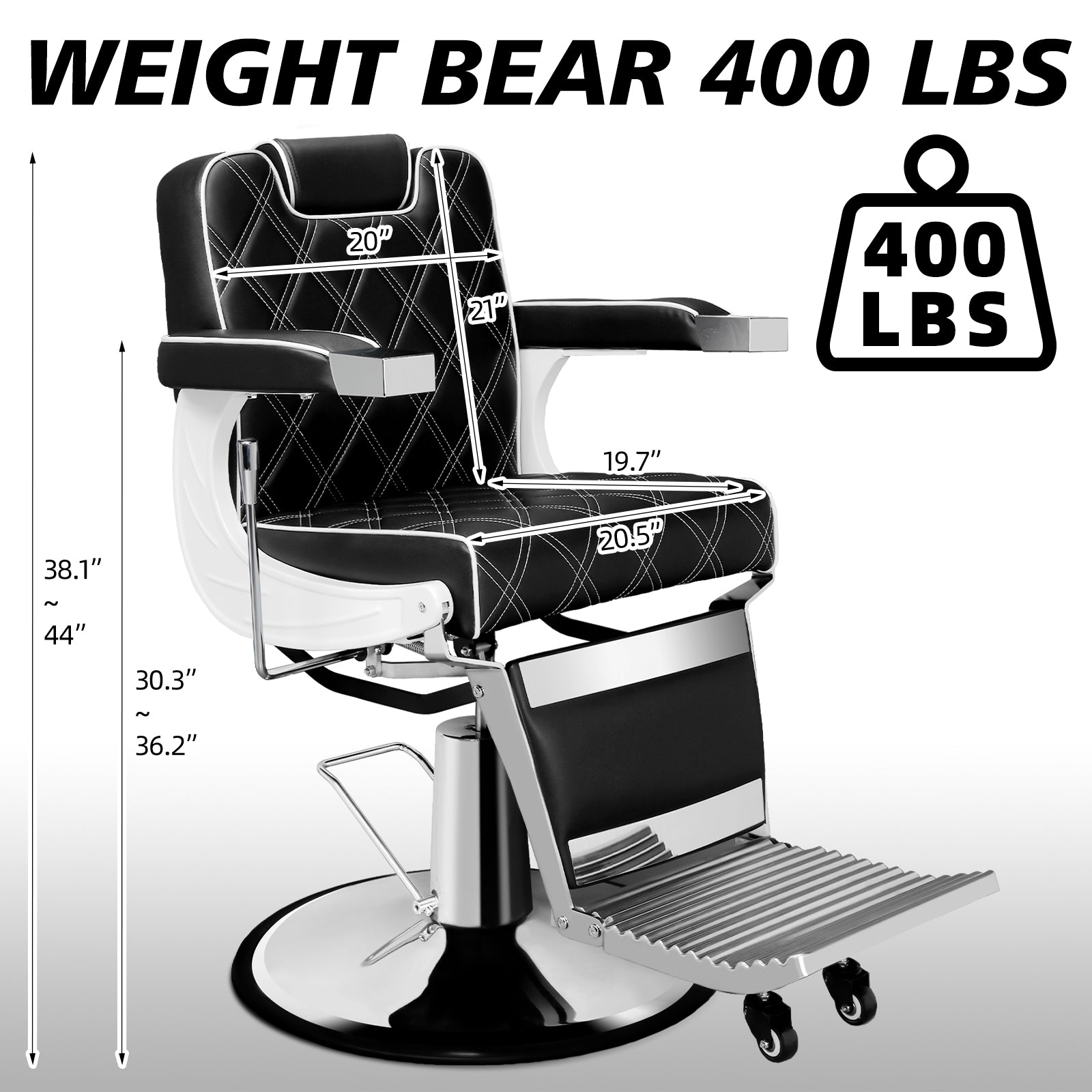 OmySalon Barber Chair Heavy Duty Hydraulic Recline Salon Chair