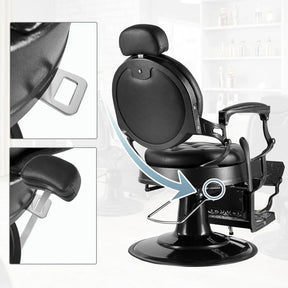 OmySalon Vintage Barber Chair & Anti-Fatigue Mat Bundle