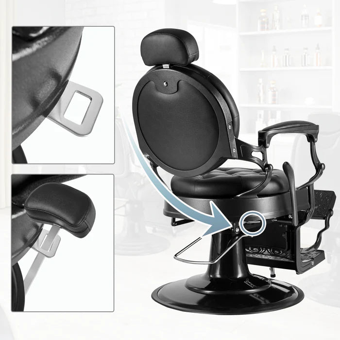 OmySalon Vintage Barber Chair & Anti-Fatigue Mat Bundle