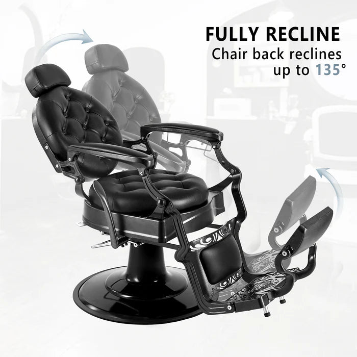 OmySalon Vintage Barber Chair & Anti-Fatigue Mat Bundle