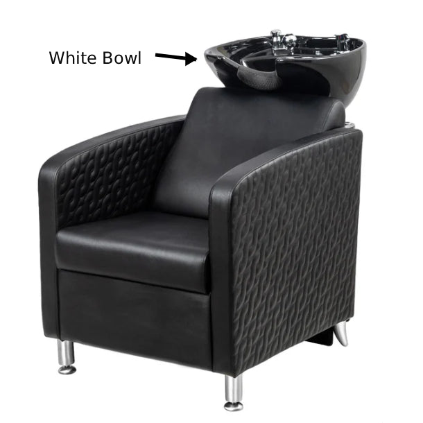 OmySalon BU1411 Salon Shampoo Bowl and Chair Backwash Unit with Tilting Porcelain Bowl