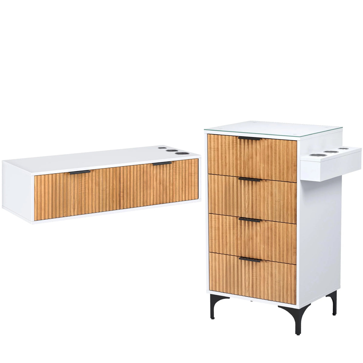 OmySalon Modern Retro Salon Station Bundle - Wall Mount & Floor Standing Set