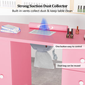 Omysalon Manicure Table w/Electric Dust Collector