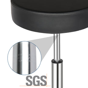 OmySalon Modern Height Adjustable Rotation Salon Round Bar Stool with Back