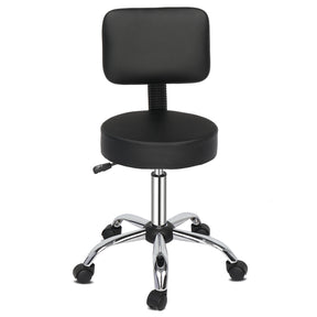 OmySalon Modern Height Adjustable Rotation Salon Round Bar Stool with Back