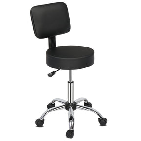 OmySalon Modern Height Adjustable Rotation Salon Round Bar Stool with Back