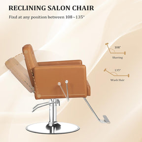 OmySalon SC2311 All Purpose 360° Swivel Hydraulic Reclining Salon Chair w/Headrest
