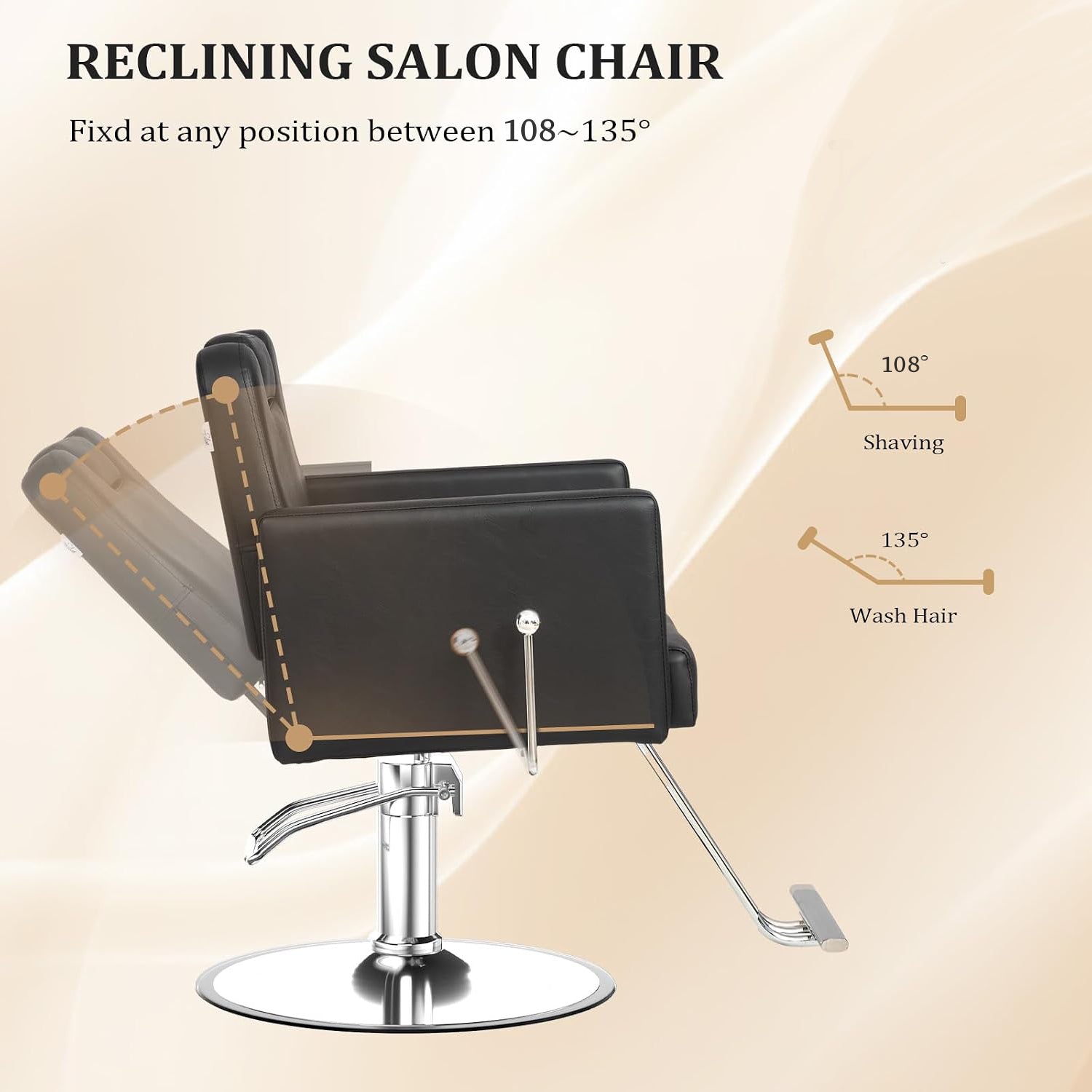 OmySalon SC2311 All Purpose 360° Swivel Hydraulic Reclining Salon Chair w/Headrest