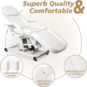 OmySalon ESB 72in Electric Height Remote Adjustable Facial Massage Bed w/Hydraulic Rotating Stool