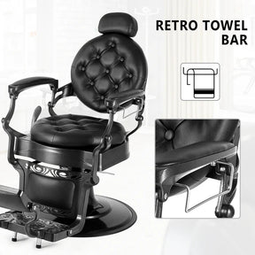 OmySalon Vintage Barber Chair & Anti-Fatigue Mat Bundle