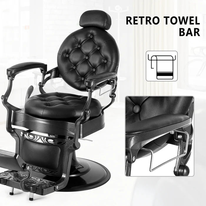 OmySalon Vintage Barber Chair & Anti-Fatigue Mat Bundle
