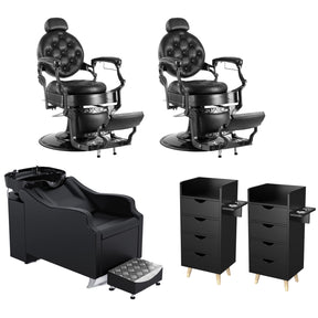 OmySalon 2 Operator Vintage Barber Package Black