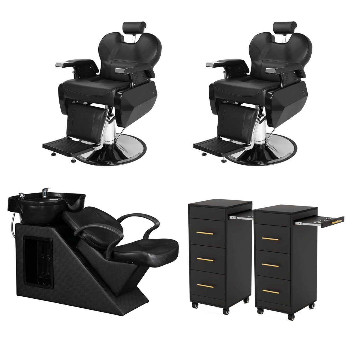 OmySalon 2 Operator Basic Mobile Barber Package Black