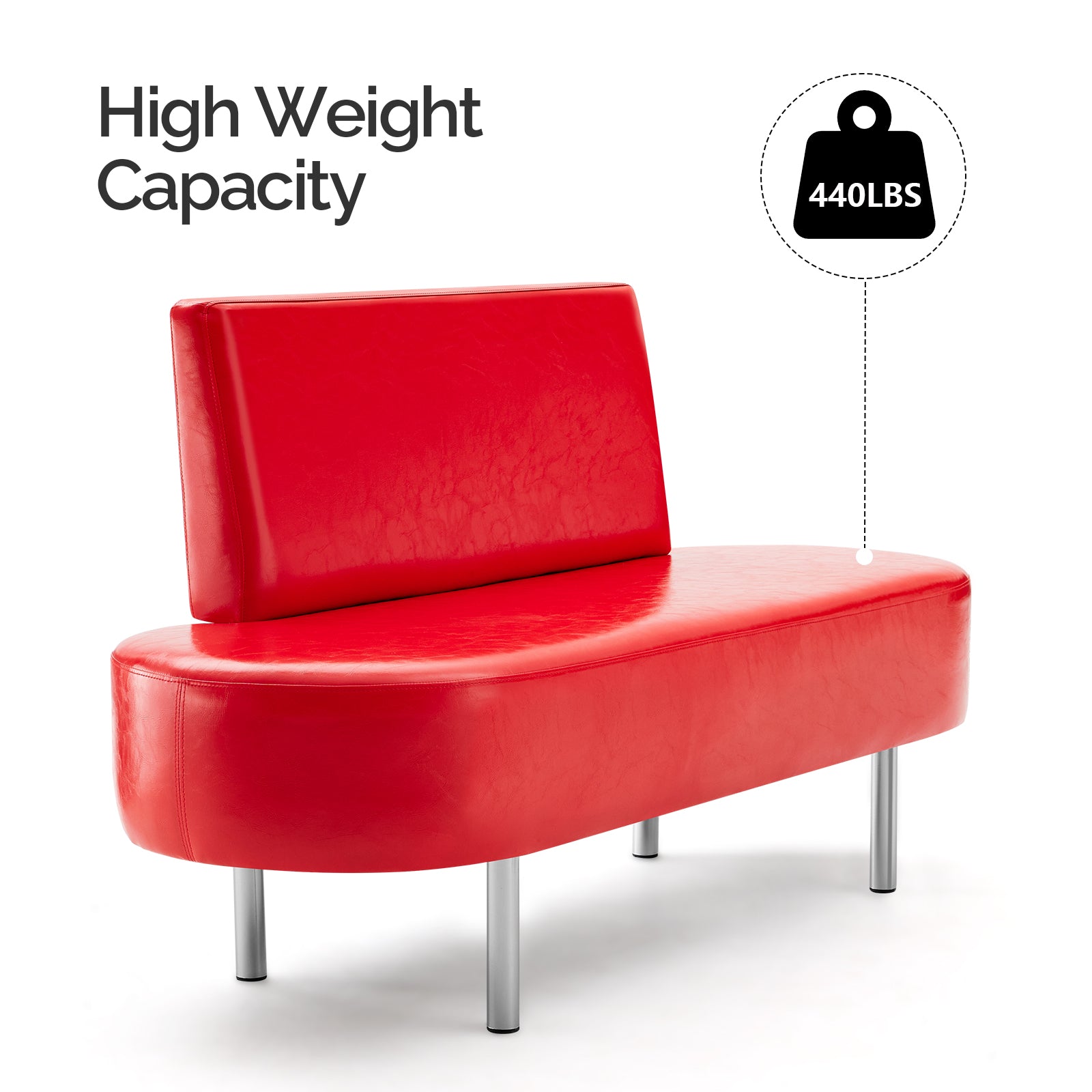 Walcut Heavy Duty Leather Bench Seat – Barber Salon Airport Waiting Room Chair