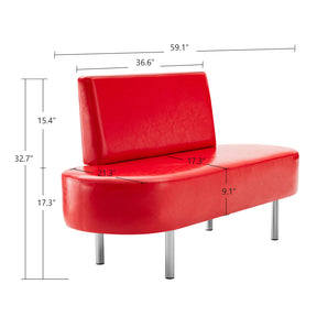 OmySalon WBWB Modern Reception Waiting Room Bench Chair with Backrest for Beauty Barber Salon SPA Office