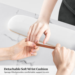 OmySalon MTD Marbling Texture Nail Manicure Table w/Wrist Rest & 2-Tier Desktop 3 Drawers