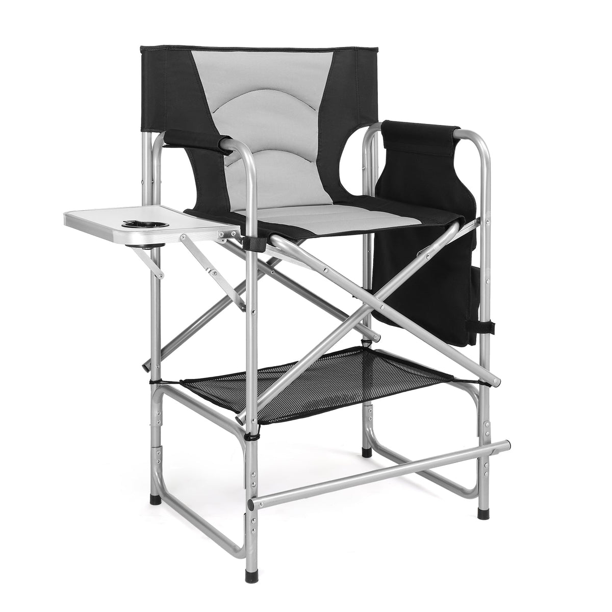 OmySalon Portable Folding Director Chair Makeup Artist Chair with Side Table 22in/26in/30in