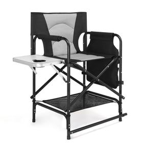 OmySalon Portable Folding Director Chair Makeup Artist Chair with Side Table 22in/26in/30in