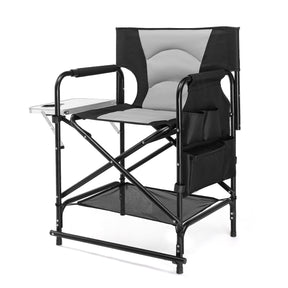 OmySalon Portable Folding Director Chair Makeup Artist Chair with Side Table 22in/26in/30in