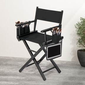 OmySalon Upgraded 18in Directors Chair Folding Artist Makeup Chair with Storage Side Bags