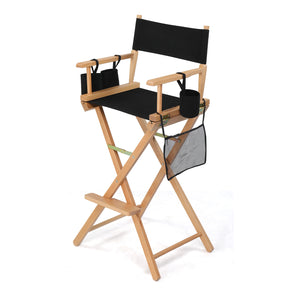 OmySalon Upgraded 31in Director Chair Folding Artist Makeup Chair with Storage Side Bags Replacement Cover Canvas