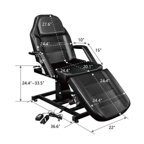 OmySalon ESB 72in Electric Height Remote Adjustable Facial Massage Bed w/Hydraulic Rotating Stool