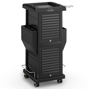 OmySalon ST1102 Multipurpose Rolling Salon Trolley Cart w/Wheels & 6 Drawers Hair Dryer Holders with Lock