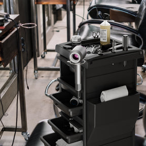 OmySalon ST1102 Multipurpose Rolling Salon Trolley Cart w/Wheels & 6 Drawers Hair Dryer Holders with Lock
