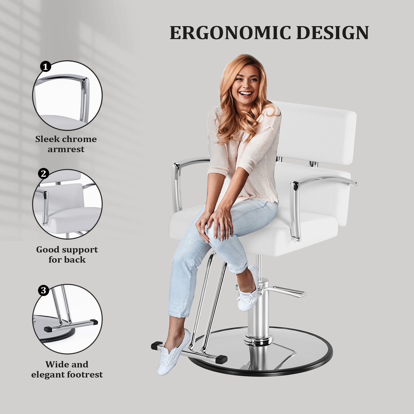 OmySalon SC01 Hydraulic 360-Degree Swivel Hair Stylist Salon Chair