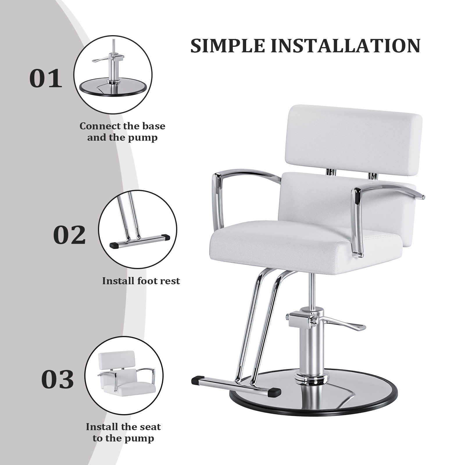 OmySalon SC01 Hydraulic 360-Degree Swivel Hair Stylist Salon Chair