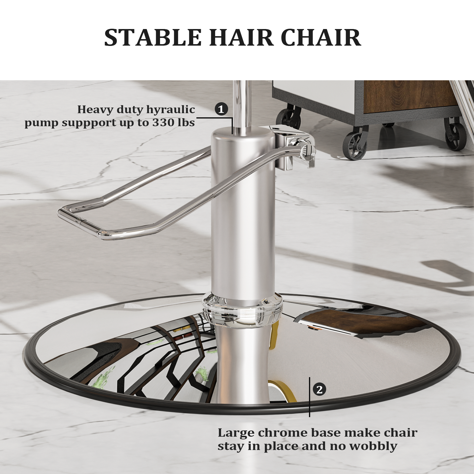 Hair Salon Chair Styling Heavy Duty Hydraulic Pump W/ 23 inch Barber Chair  Base
