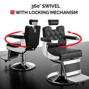 OmySalon Barber Chair Heavy Duty Hydraulic Recline Salon Chair