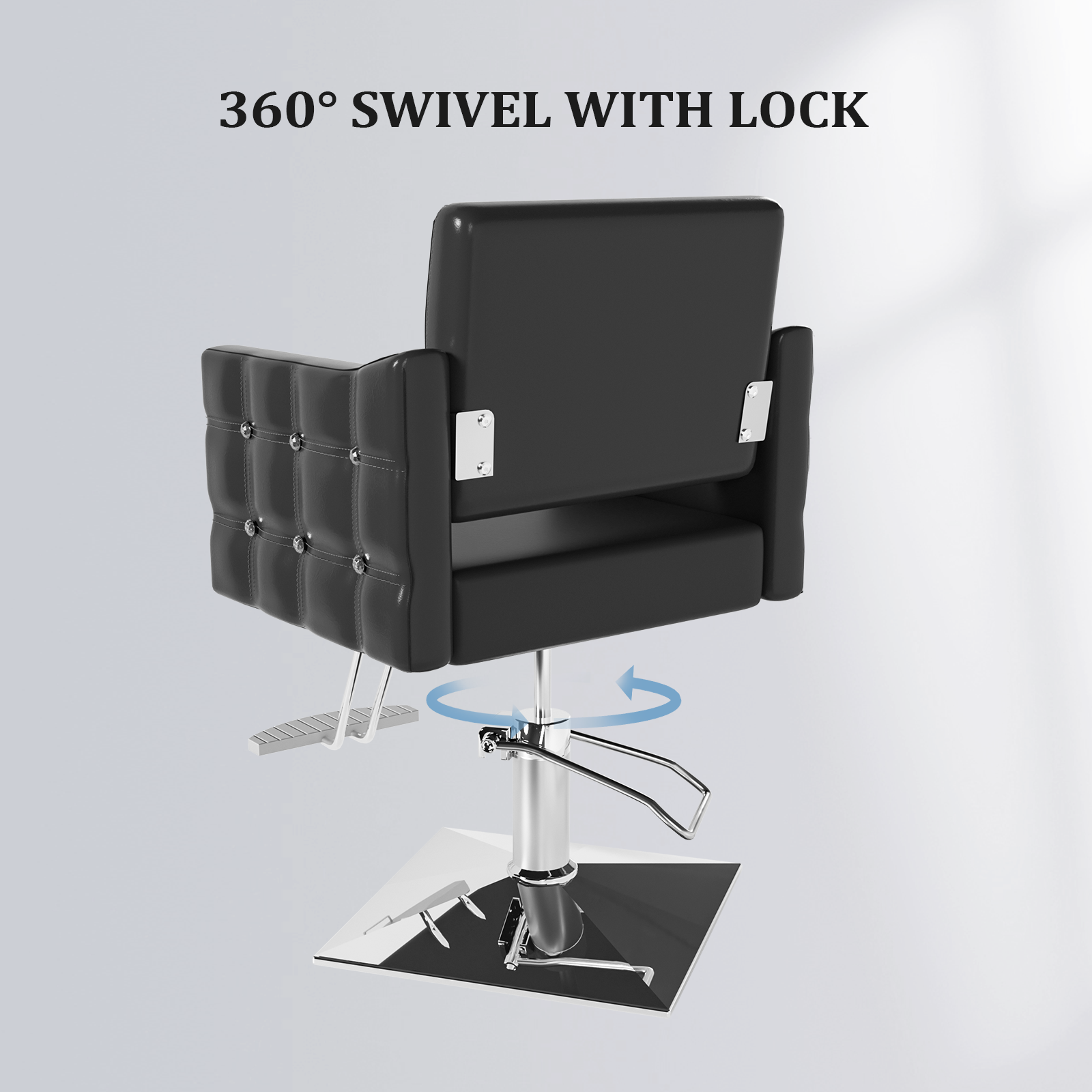 OmySalon SC1701 Heavy Duty Hydraulic Hair Stylist Salon Chair w/Diamond Accents