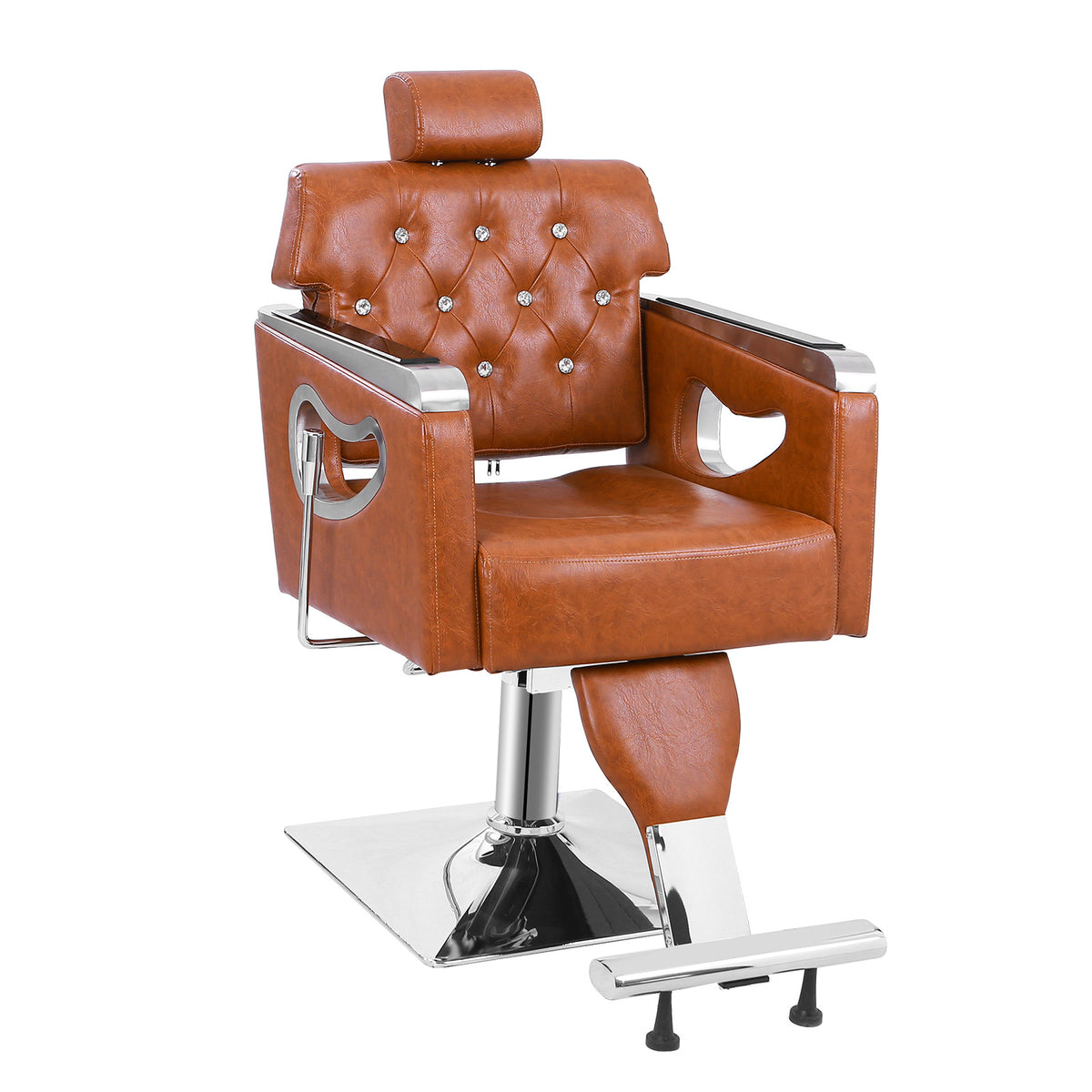 OmySalon SC1902 All Purpose Heavy Duty Reclining Hair Salon Chair w/Headrest and Acrylic Diamond Decorated Backrest