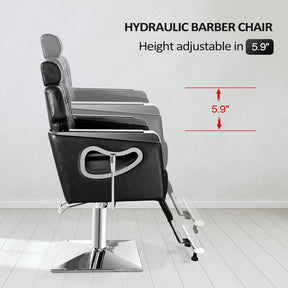 OmySalon Reclining Salon Chair Heavy Duty, Vintage Styling Chair for Hair Stylist