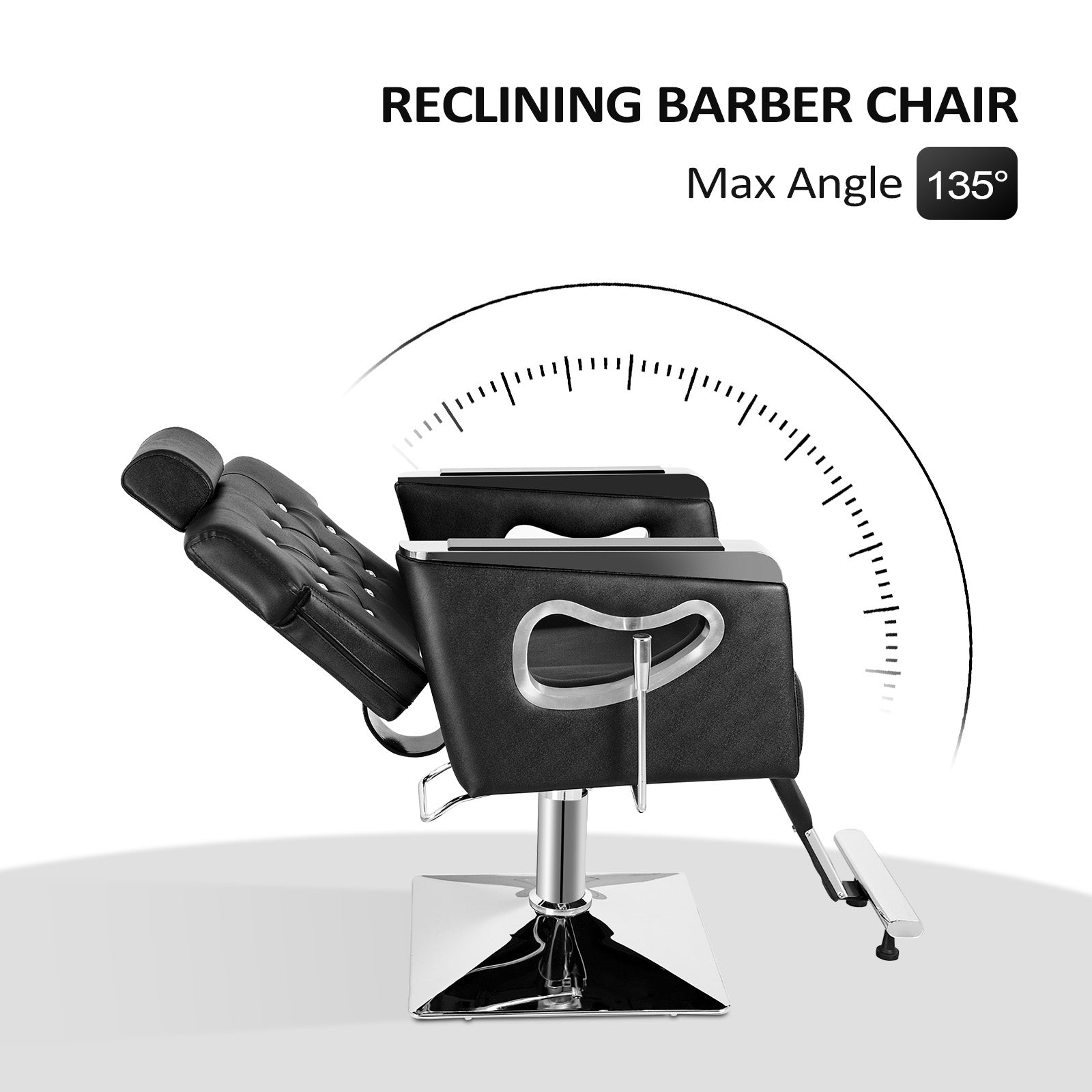 OmySalon SC1902 All Purpose Heavy Duty Reclining Hair Salon Chair w/Headrest and Acrylic Diamond Decorated Backrest