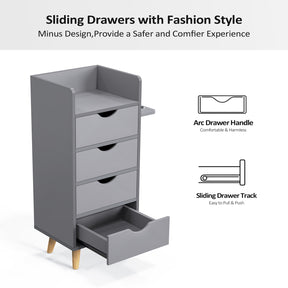 OmySalon HSC-16 4-Layer Salon Styling Storage Station Cabinet w/4 Drawers 2 Hair Dryer Holders & Raised Table Legs