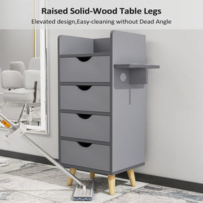 OmySalon HSC-16 4-Layer Salon Styling Storage Station w/4 Drawers 2 Hair Dryer Holders & Raised Table Legs